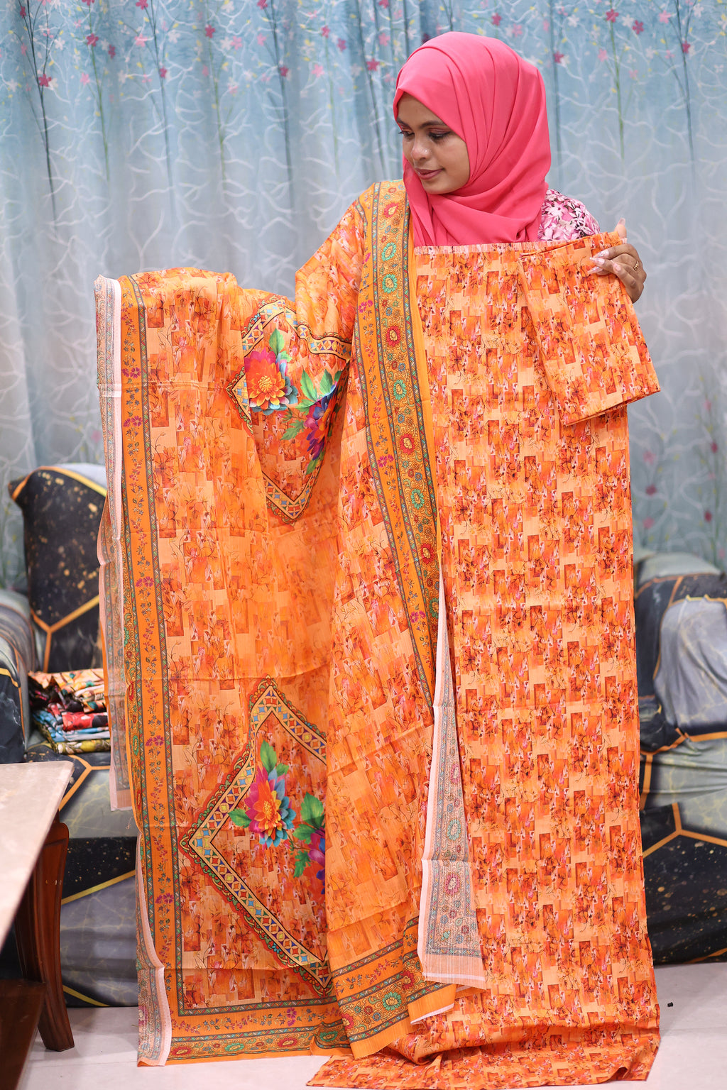 Luxury Slab Cotton Un-Stitched Three Piece