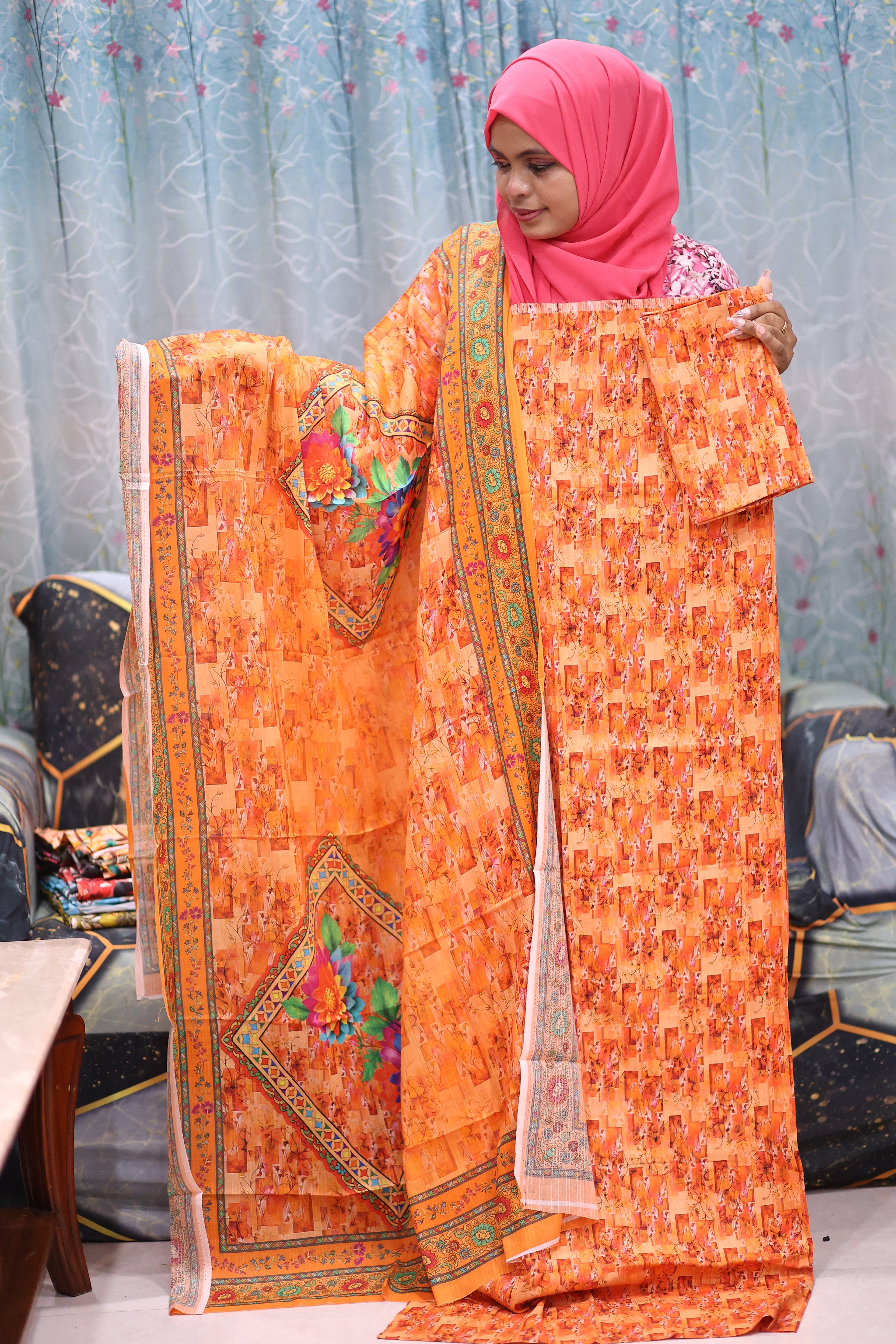 Luxury Slab Cotton Un-Stitched Three Piece
