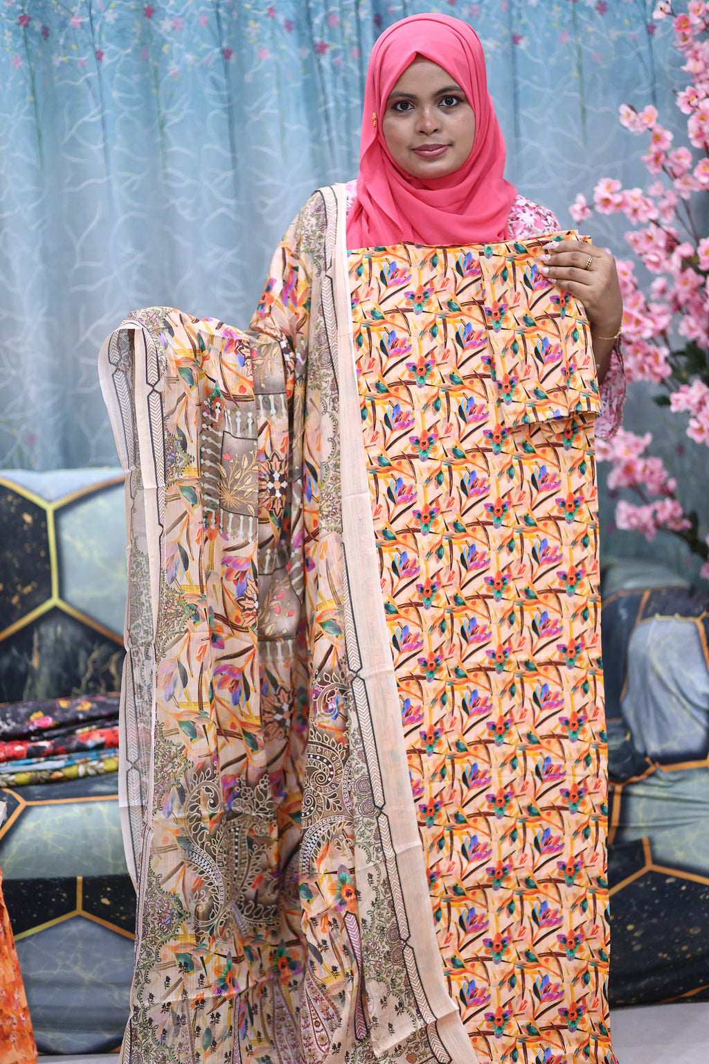 Luxury Slab Cotton Un-Stitched Three Piece