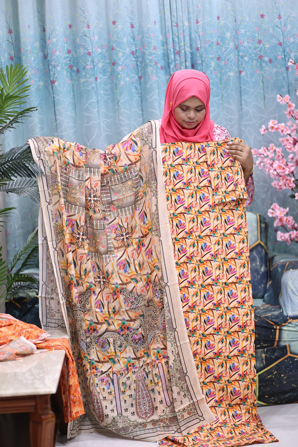 Luxury Slab Cotton Un-Stitched Three Piece