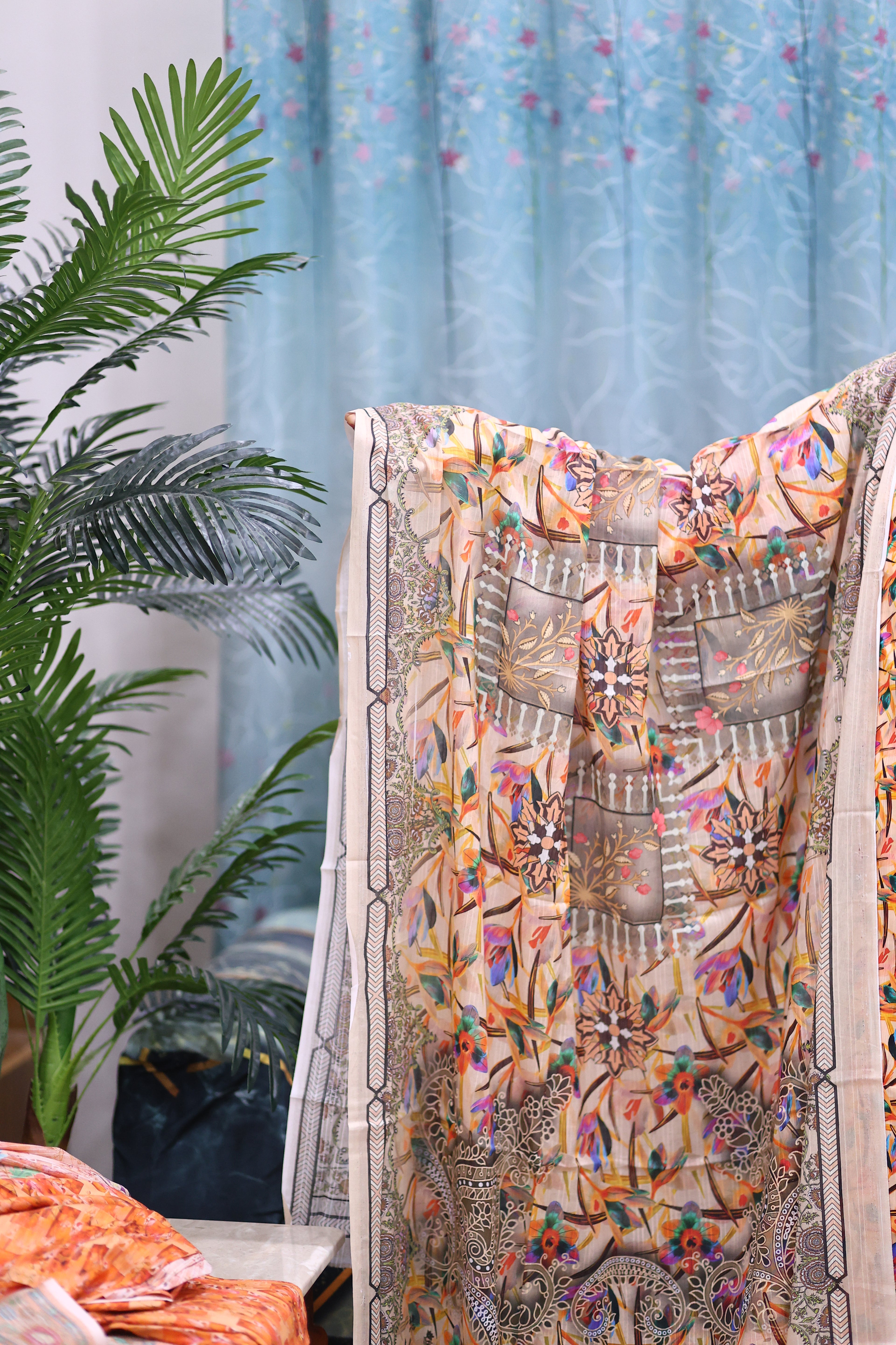 Luxury Slab Cotton Un-Stitched Three Piece