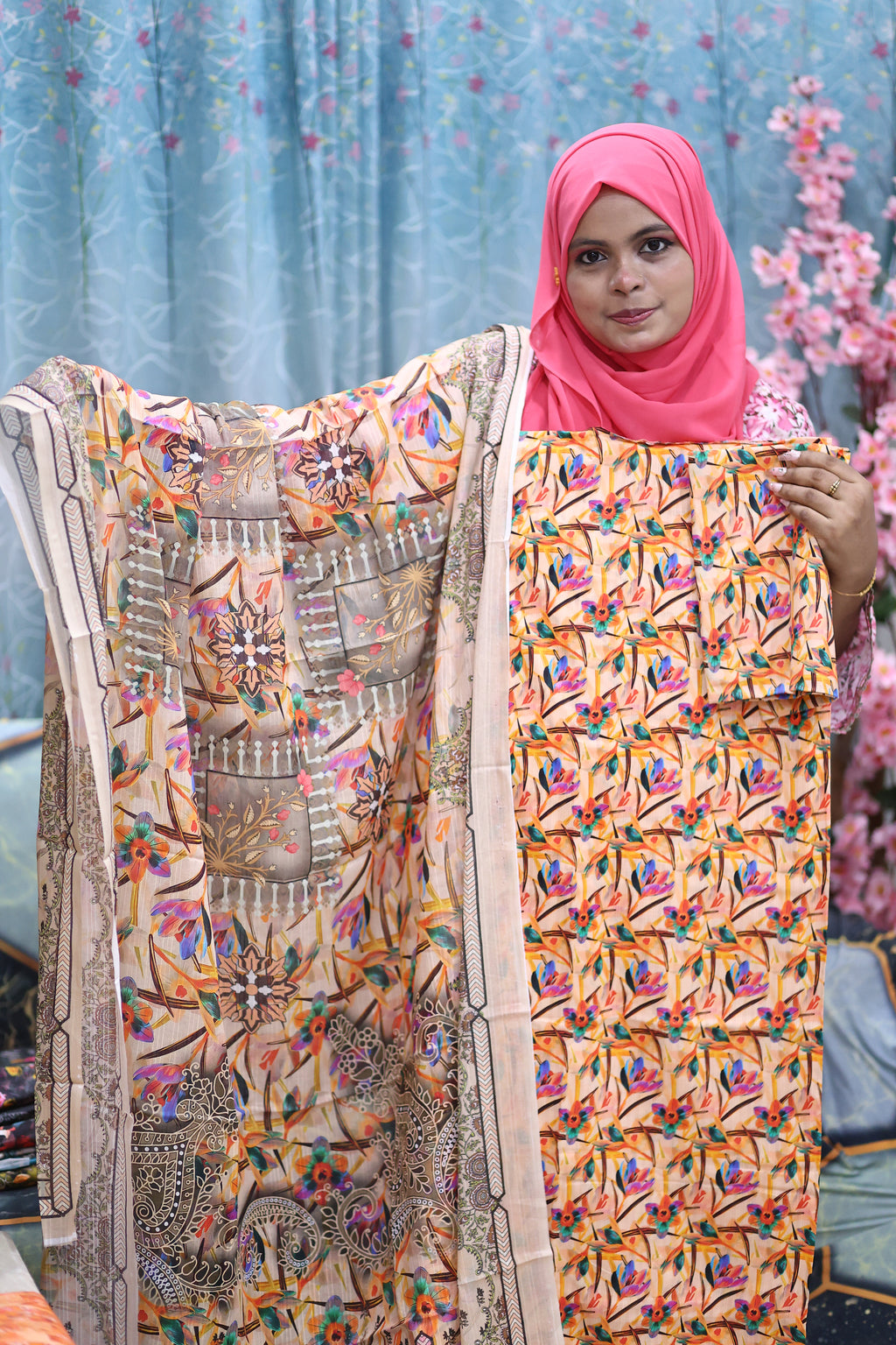 Luxury Slab Cotton Un-Stitched Three Piece