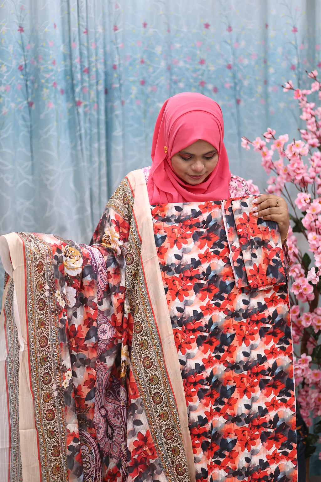 Luxury Slab Cotton Un-Stitched Three Piece