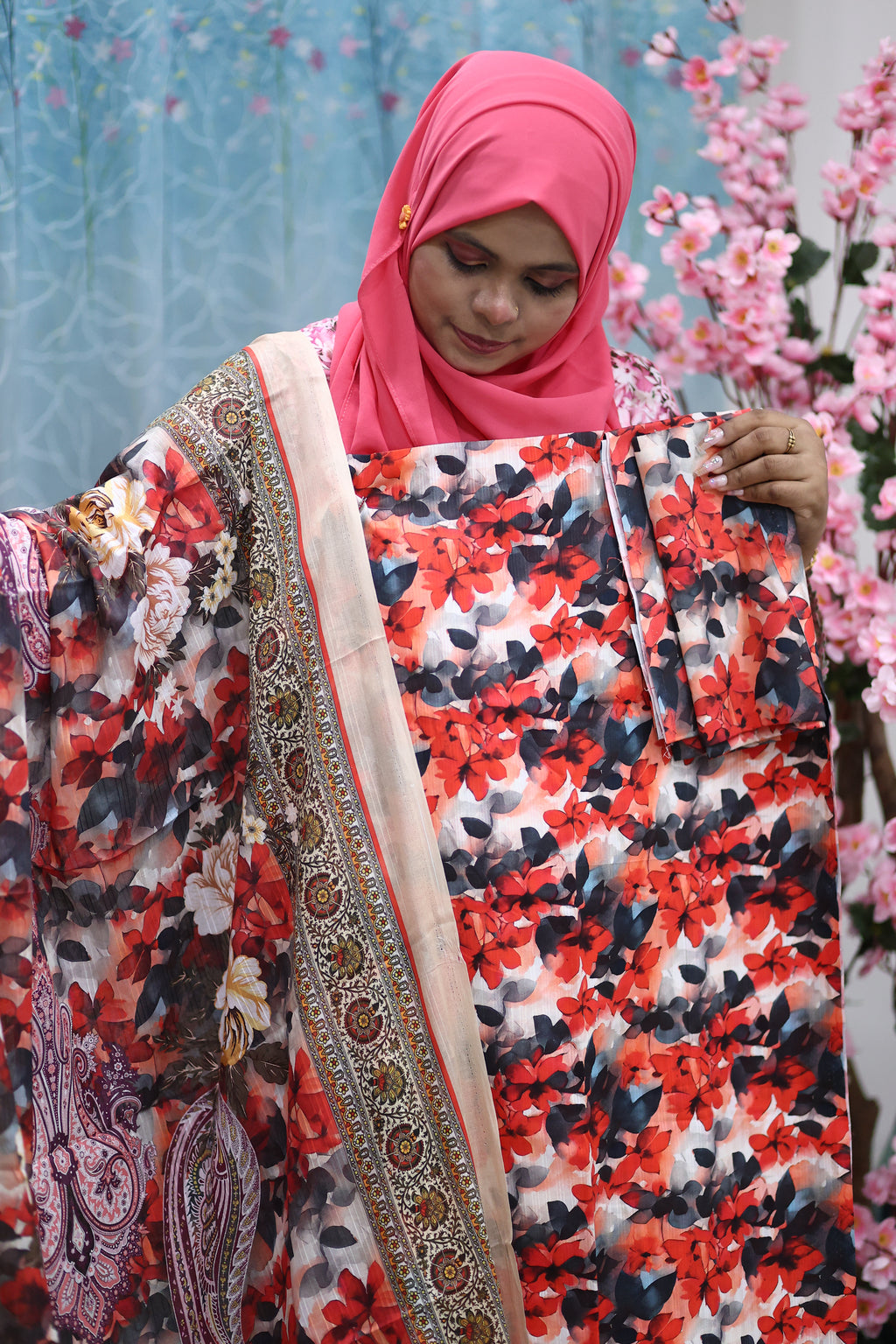 Luxury Slab Cotton Un-Stitched Three Piece
