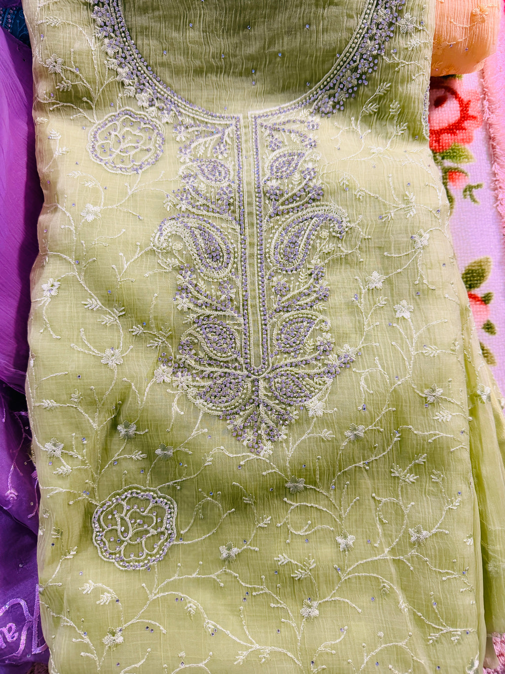 Luxury Indian Un-Stitched Party Three Piece