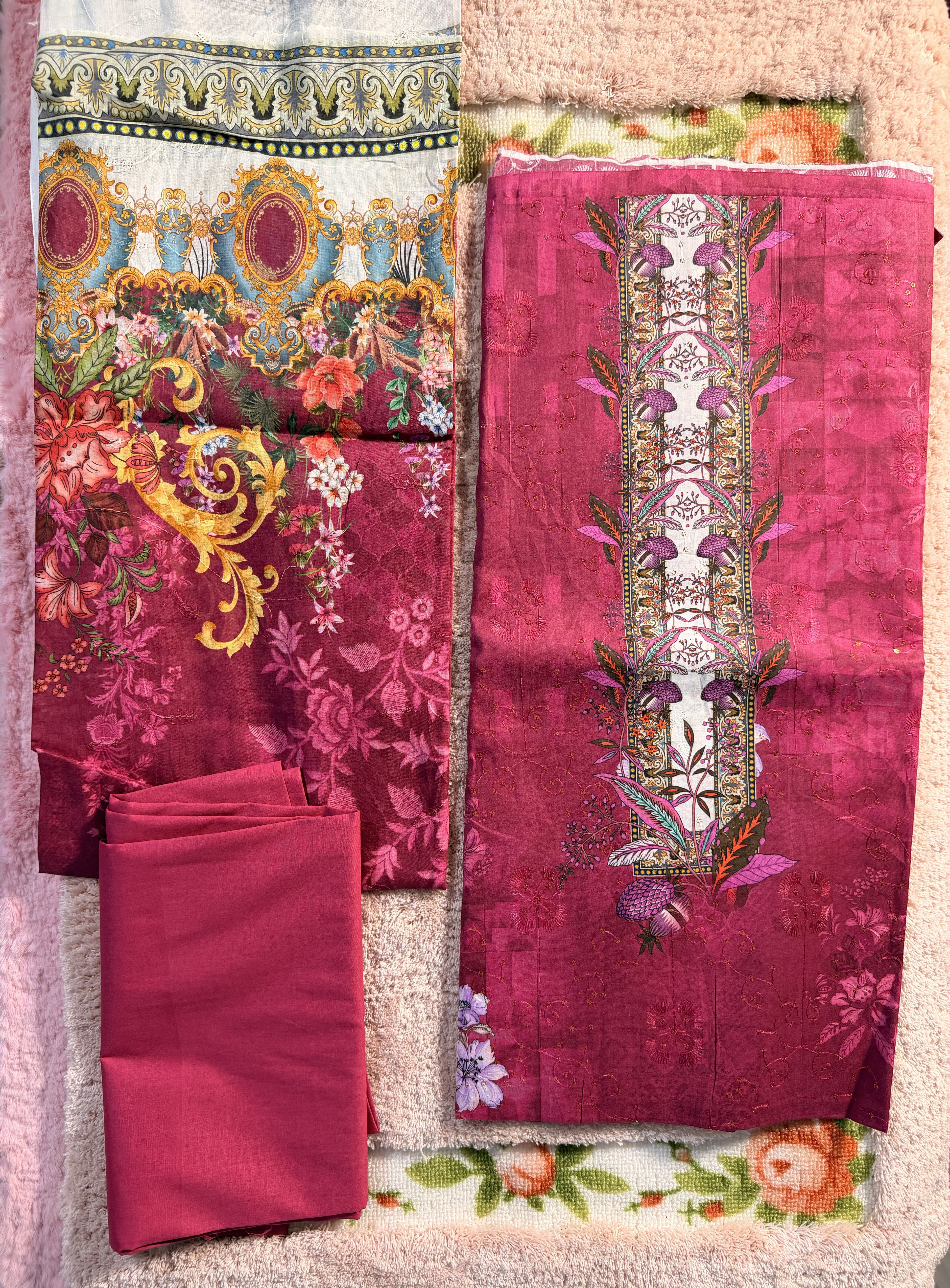 Luxury Cotton Un-Stitched Three Piece