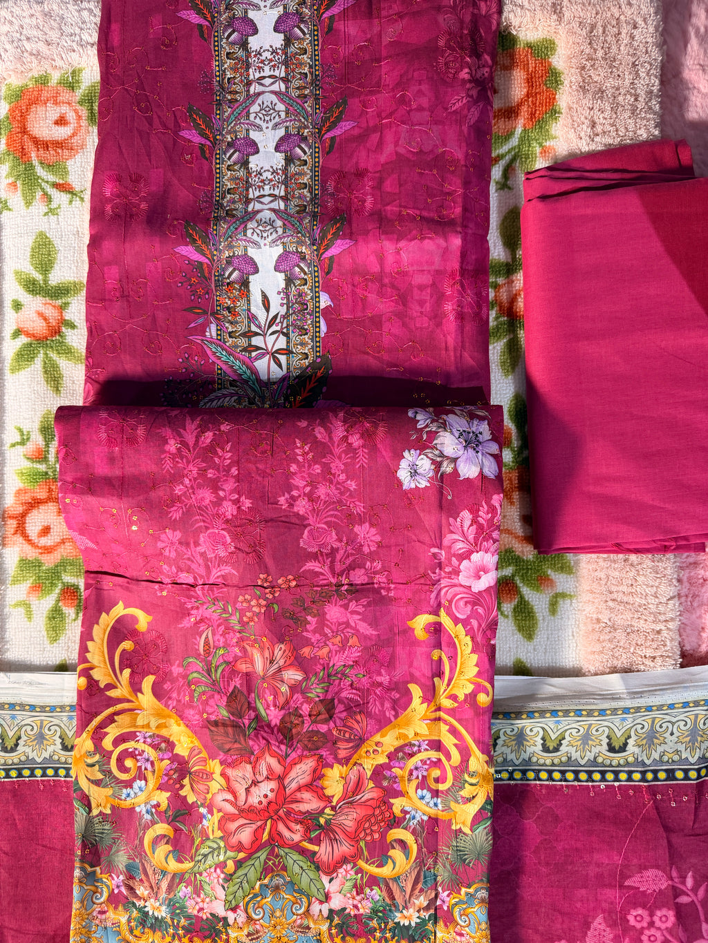 Luxury Cotton Un-Stitched Three Piece