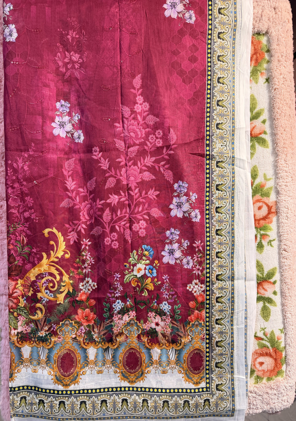 Luxury Cotton Un-Stitched Three Piece
