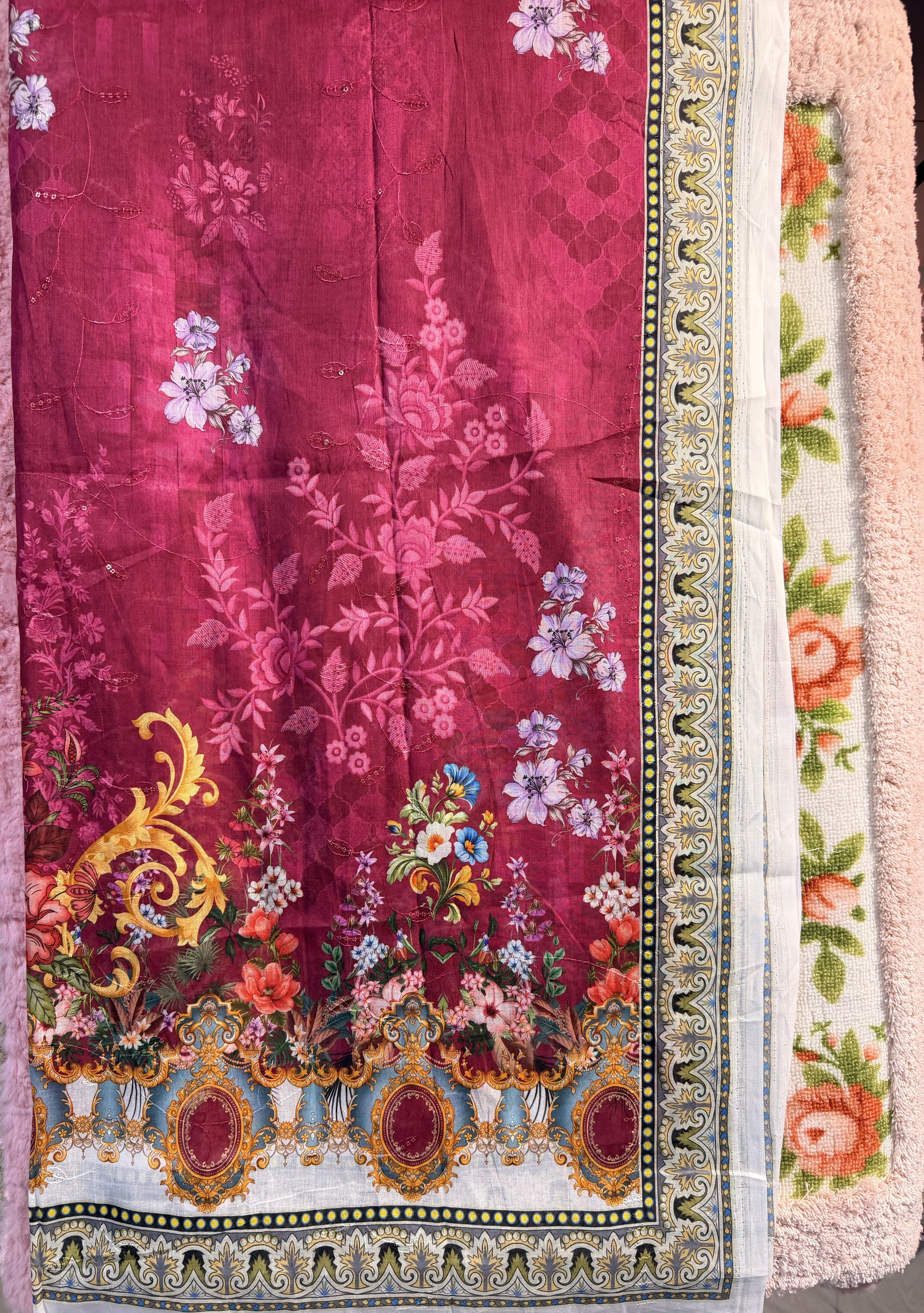 Luxury Cotton Un-Stitched Three Piece