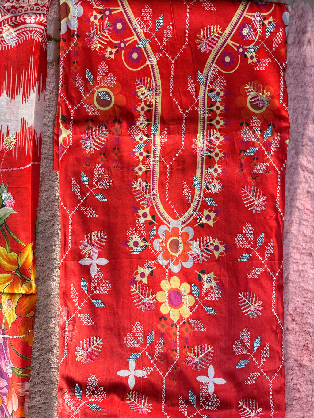 Luxury Cotton Un-Stitched Three Piece