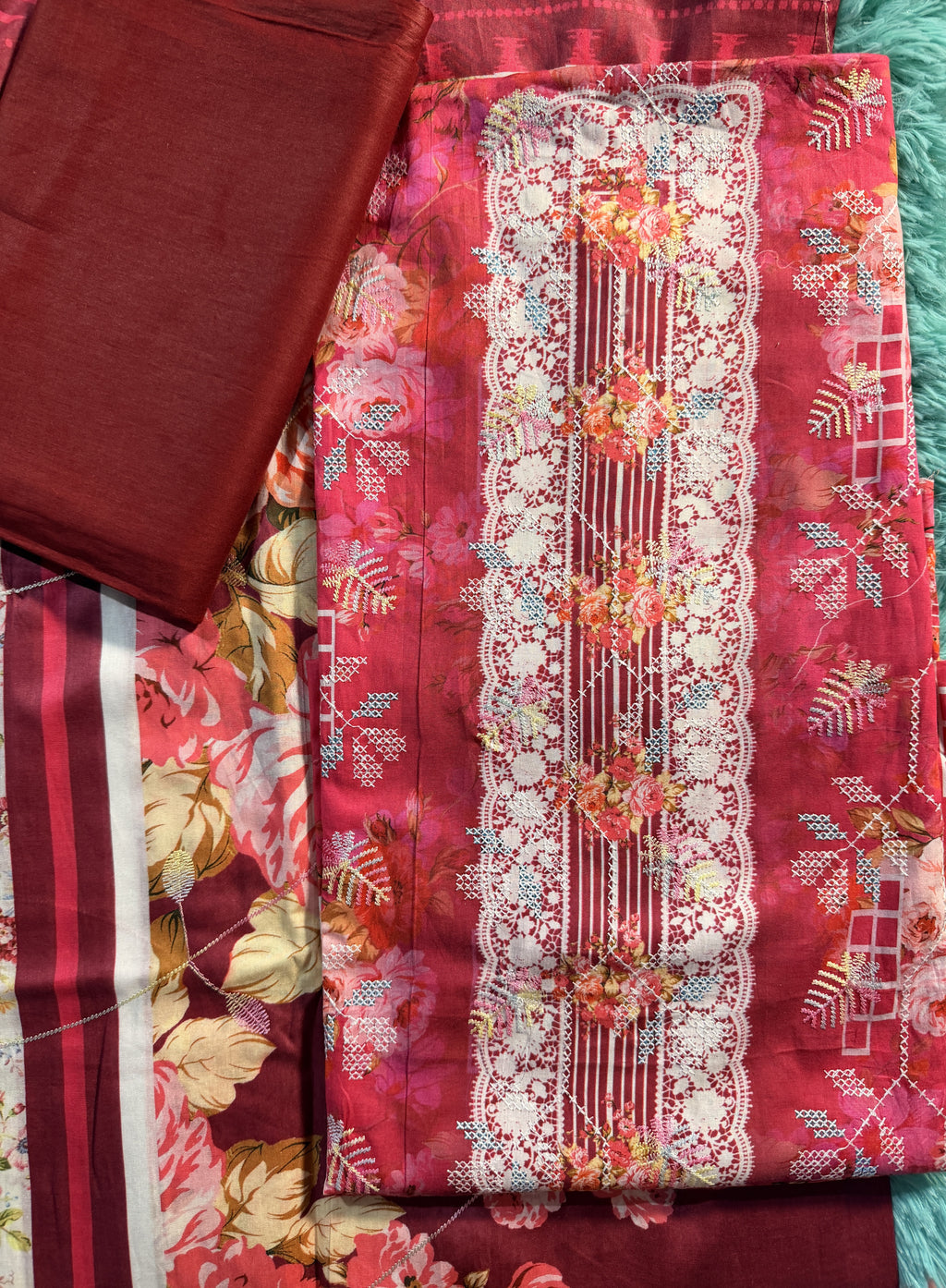 Luxury Cotton Un-Stitched Three Piece