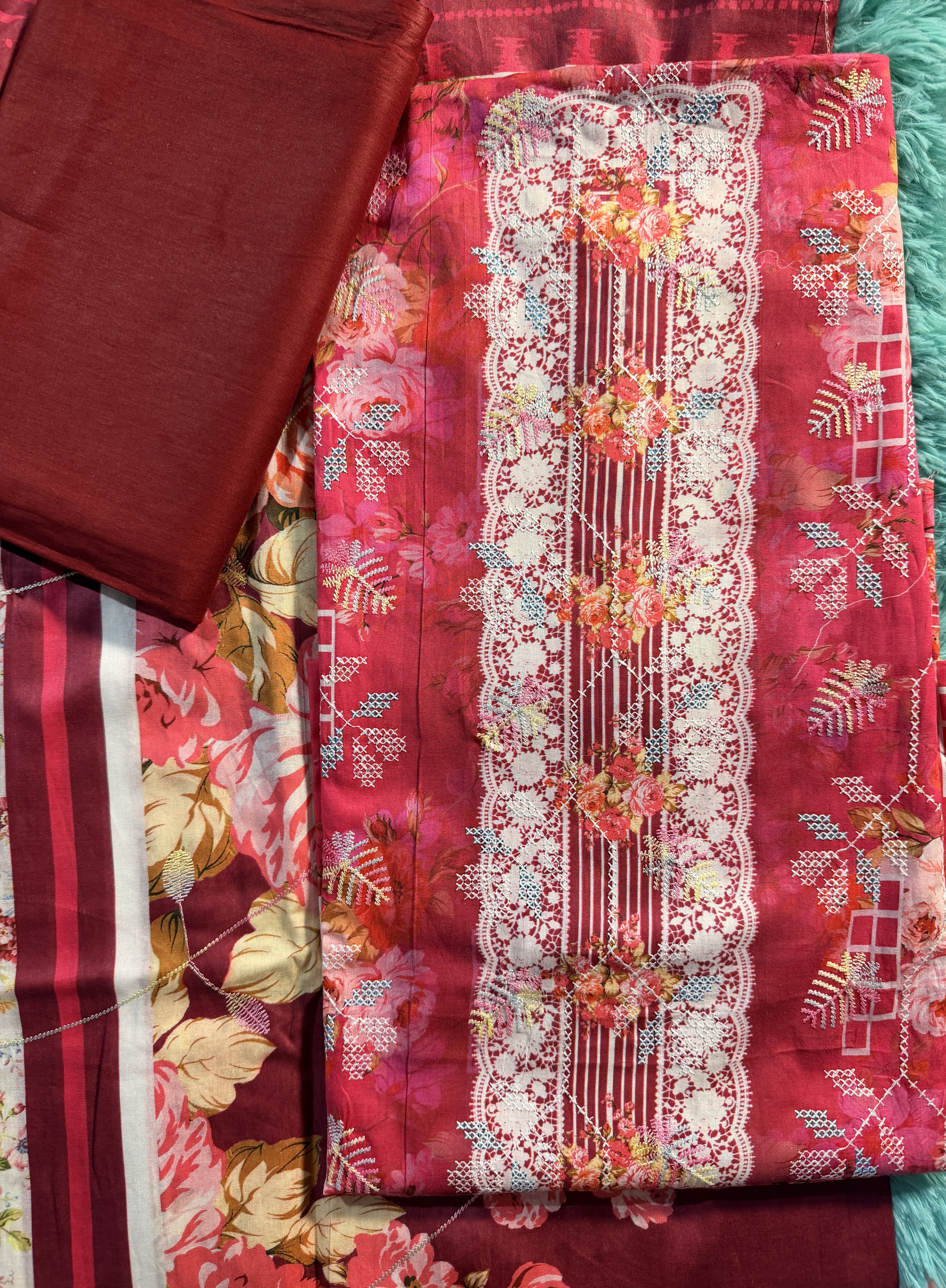 Luxury Cotton Un-Stitched Three Piece