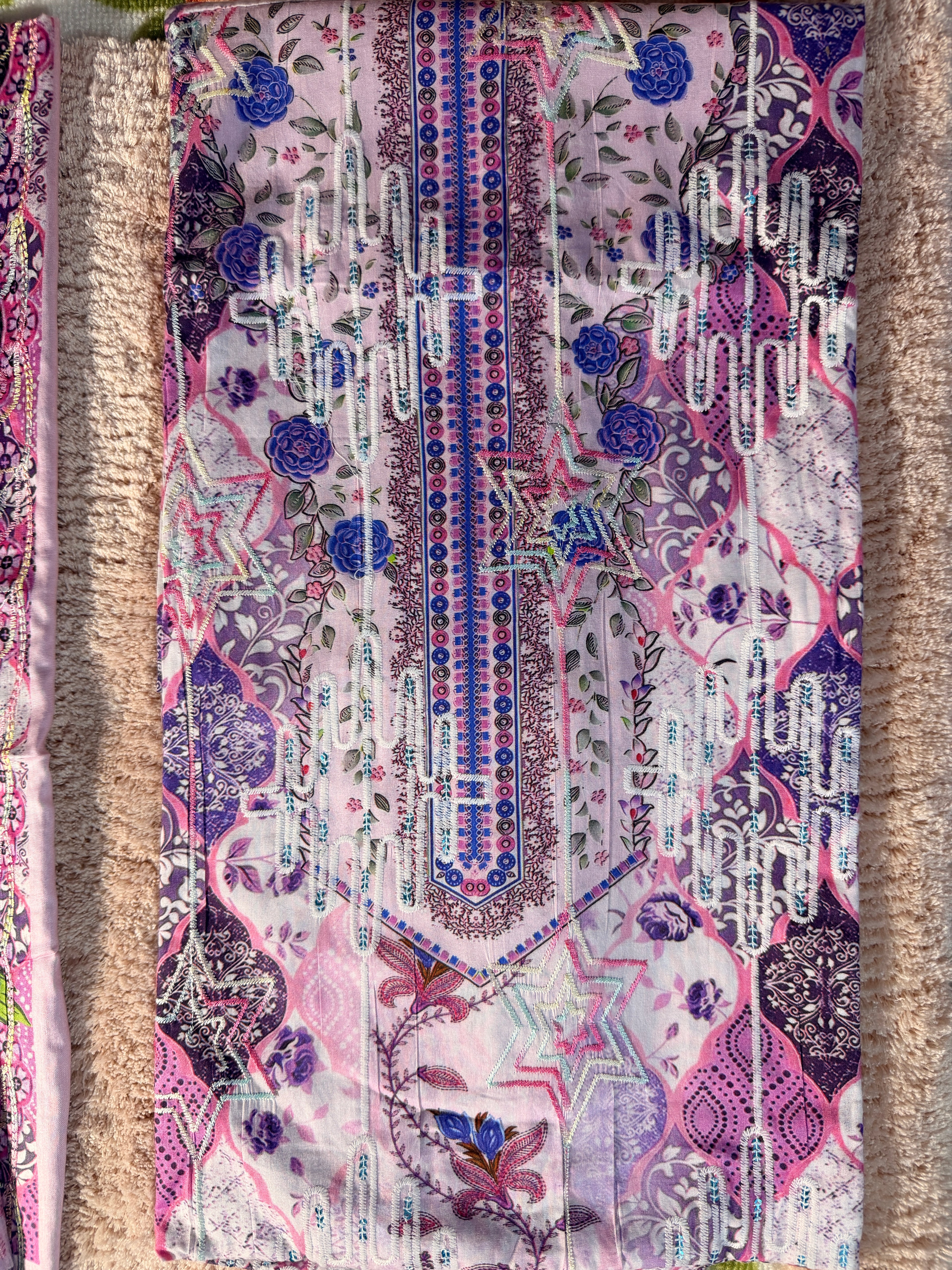 Luxury Cotton Un-Stitched Three Piece
