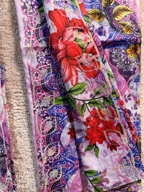 Luxury Cotton Un-Stitched Three Piece