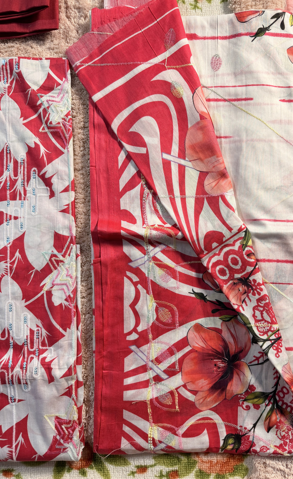 Luxury Cotton Un-Stitched Three Piece