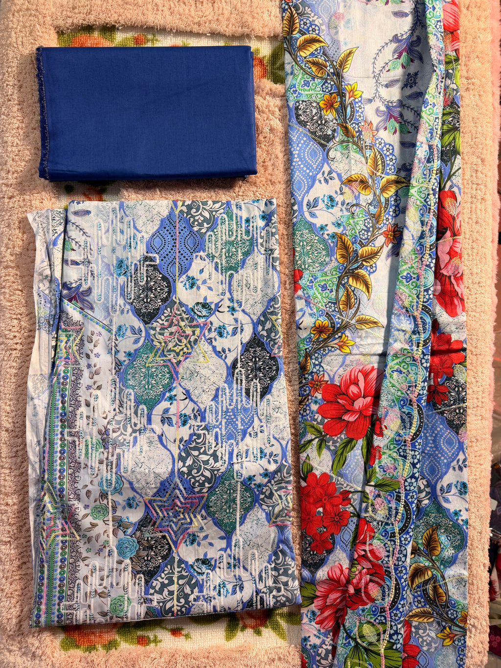 Luxury Cotton Un-Stitched Three Piece